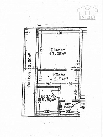 großes Fenster Laminat - Garconniere in Waidmannsdorf mit großem Balkon